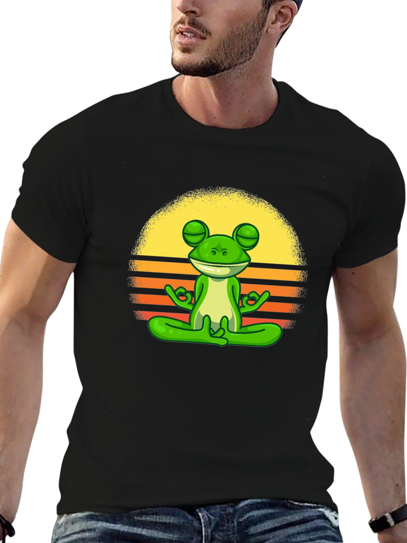 Zen Frog Graphic Tee - Relaxed Fit Cotton T-Shirt