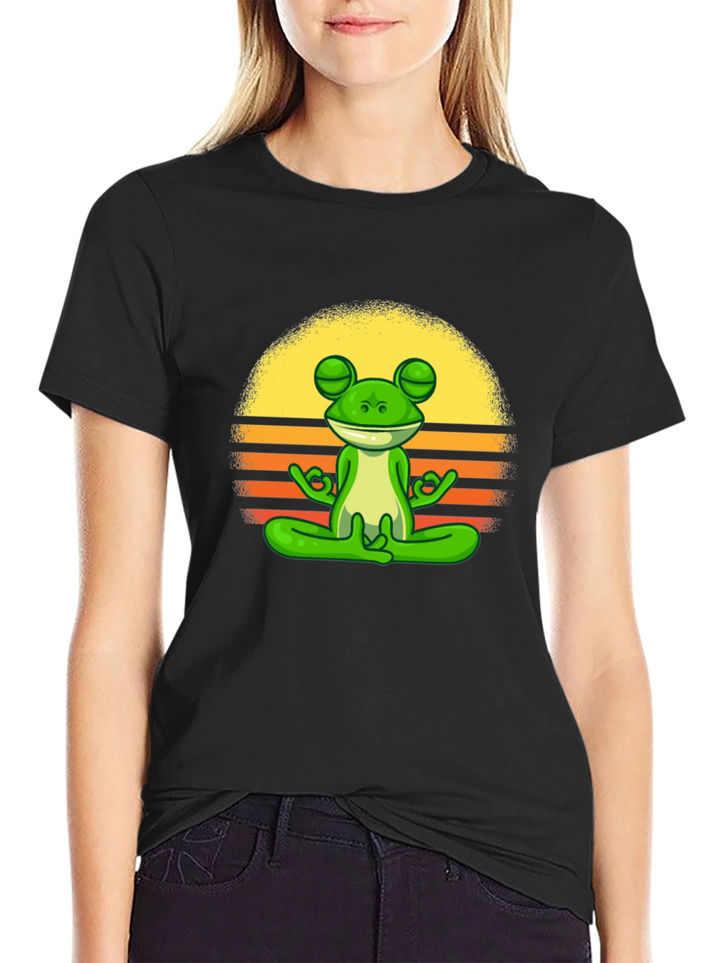 Zen Frog Graphic Tee - Relaxed Fit Cotton T-Shirt