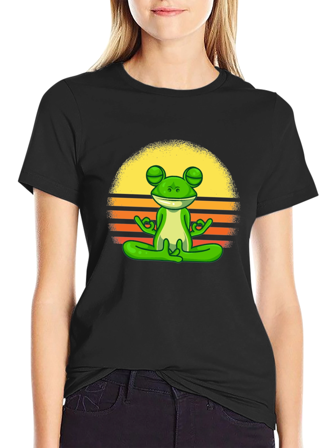 Zen Frog Graphic Tee - Relaxed Fit Cotton T-Shirt