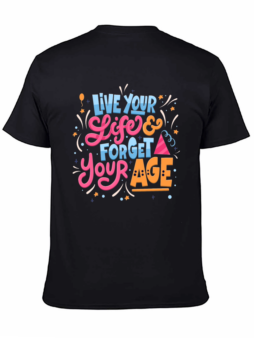 Live Your Life Black Graphic Tee
