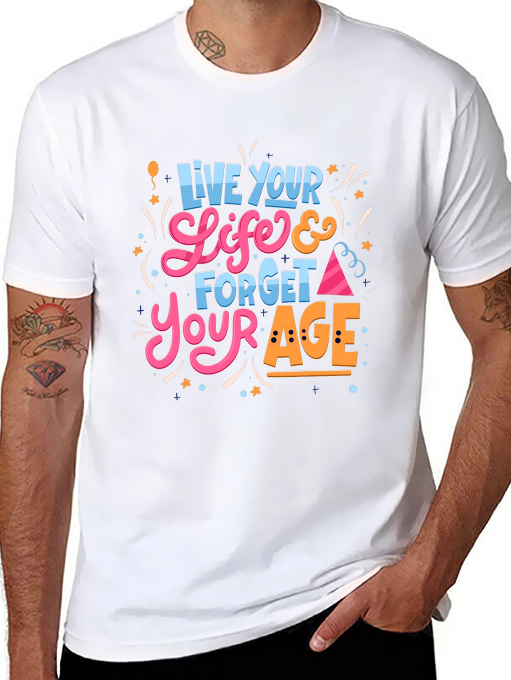 Live Your Life Black Graphic Tee