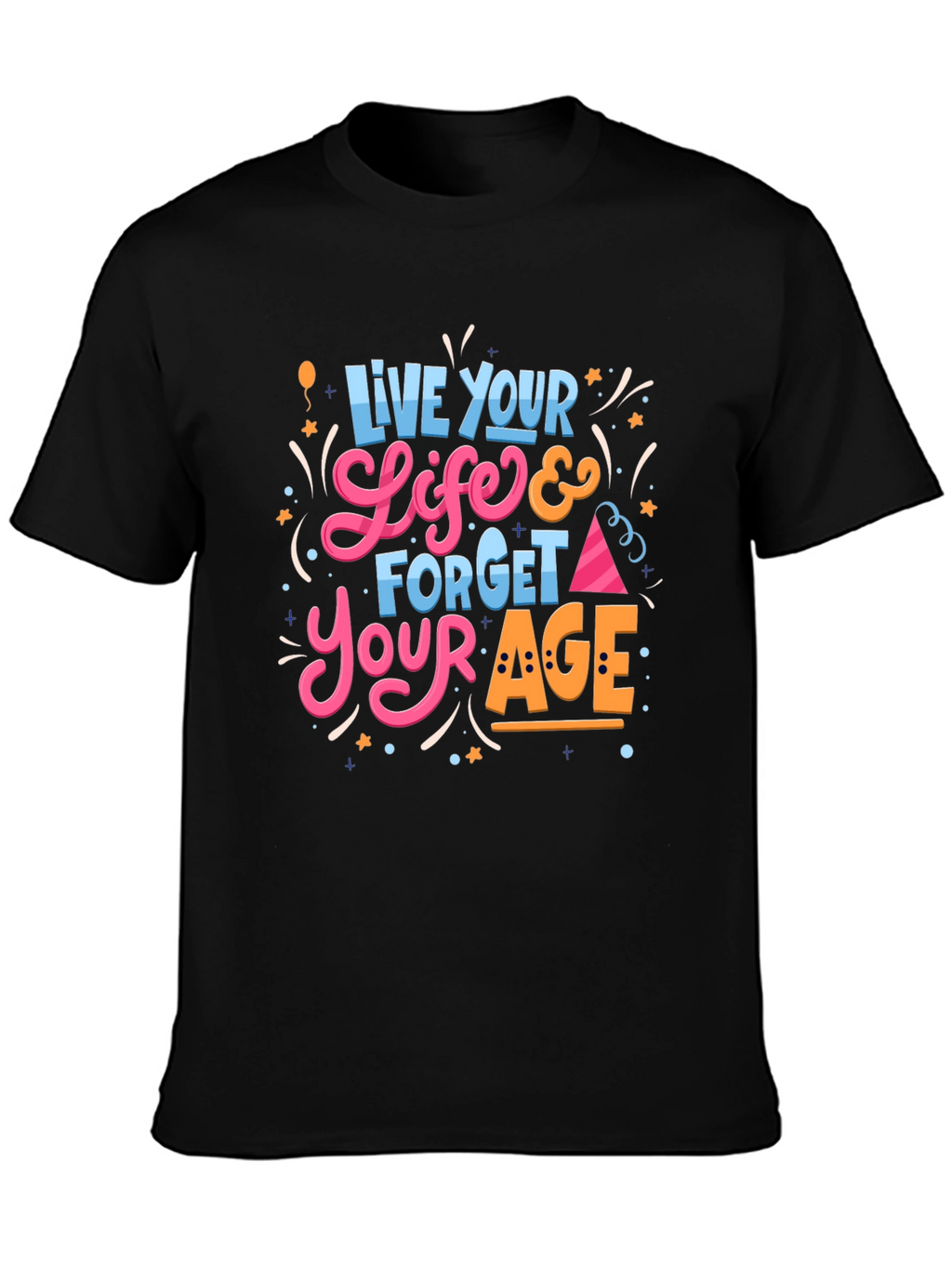 Live Your Life Black Graphic Tee