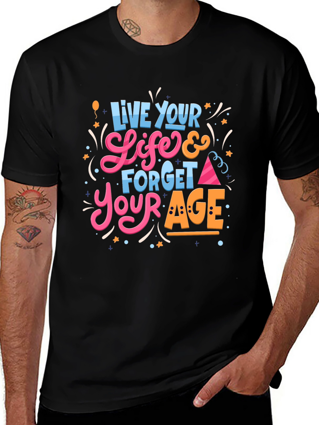 Live Your Life Black Graphic Tee