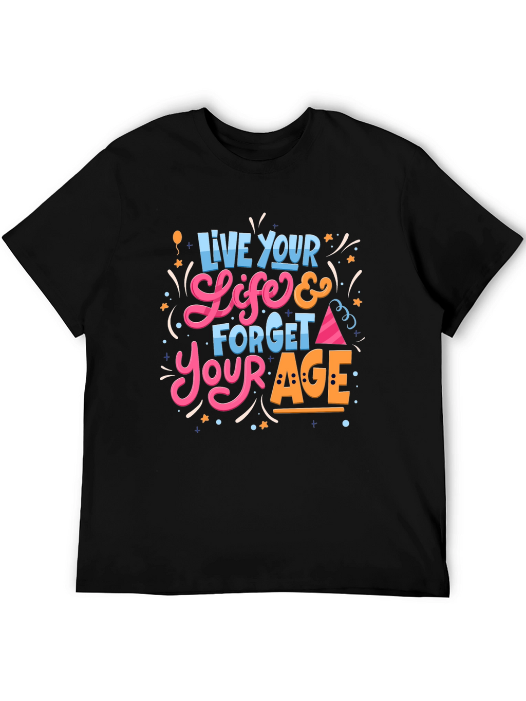 Live Your Life Black Graphic Tee