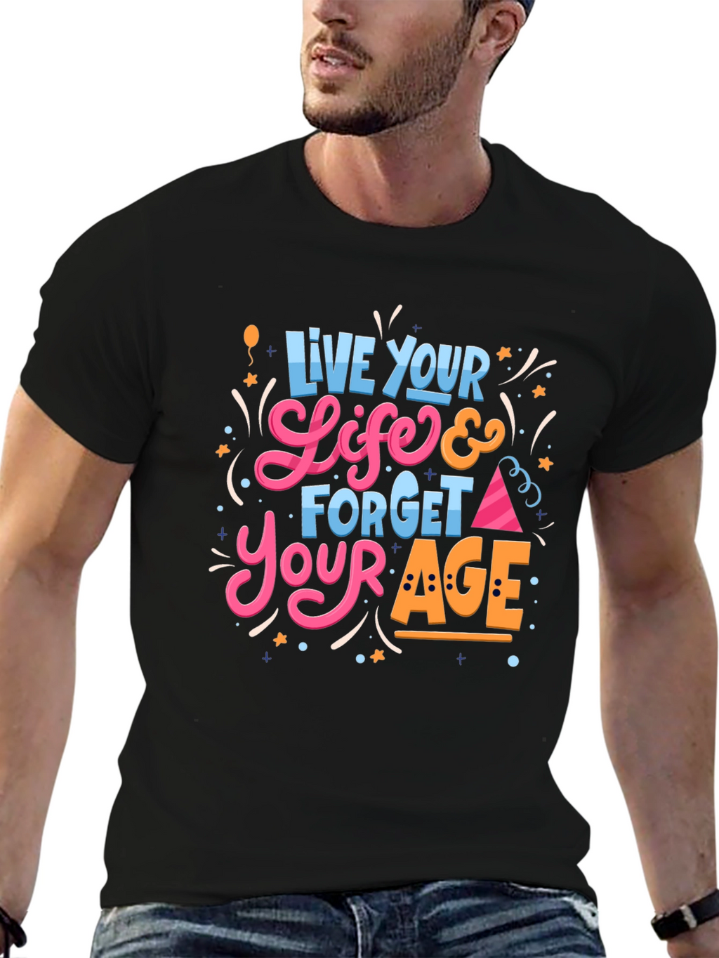 Live Your Life Black Graphic Tee