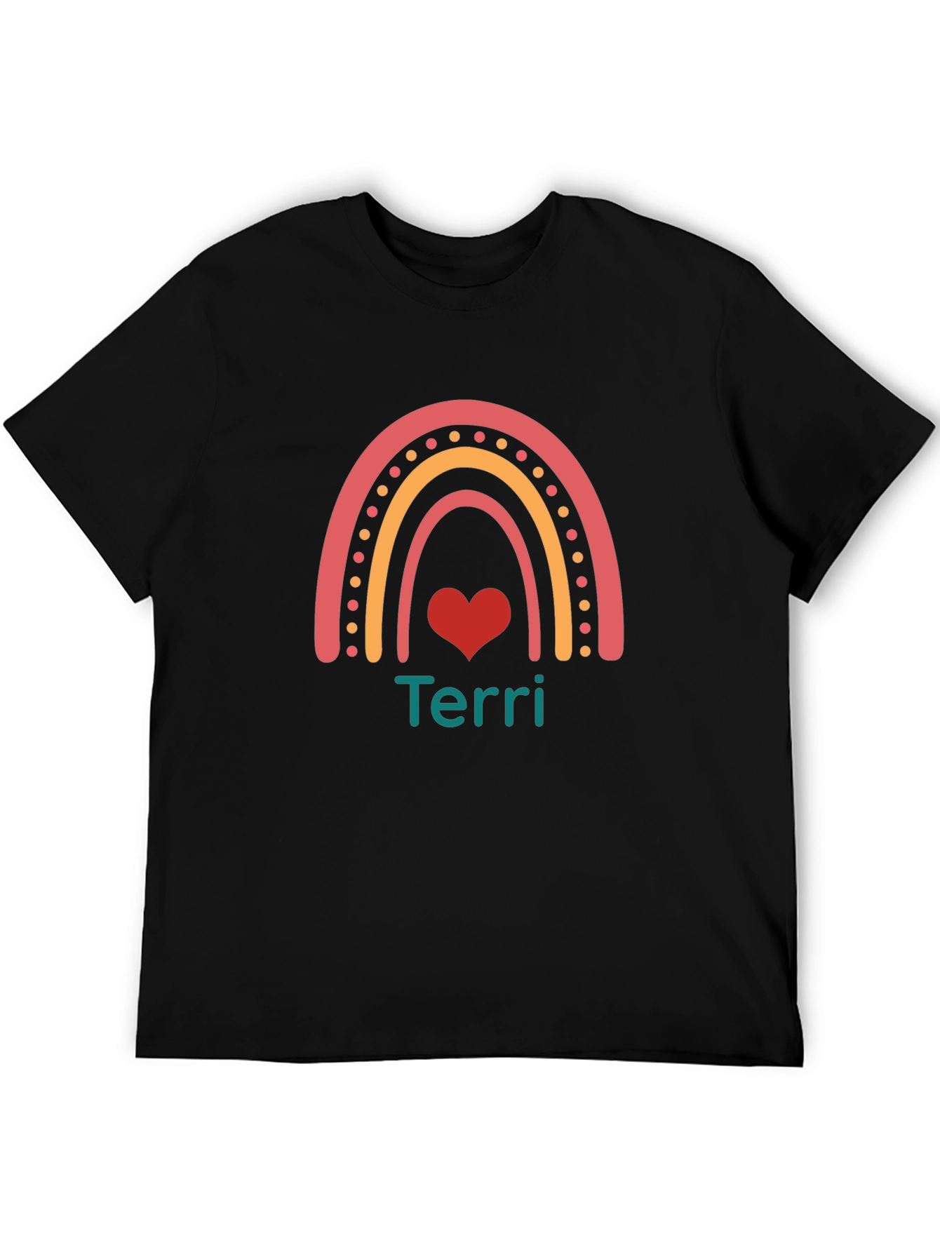 Personalized Rainbow Heart T-Shirt - Terri