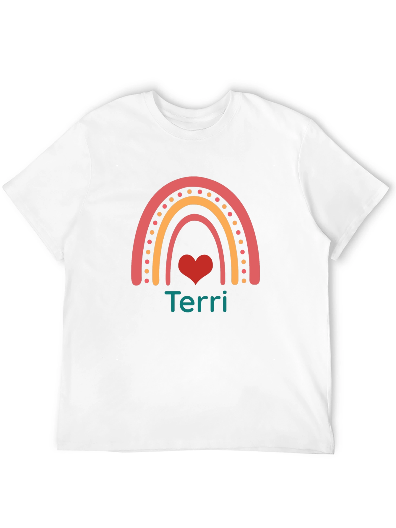 Personalized Rainbow Heart T-Shirt - Terri