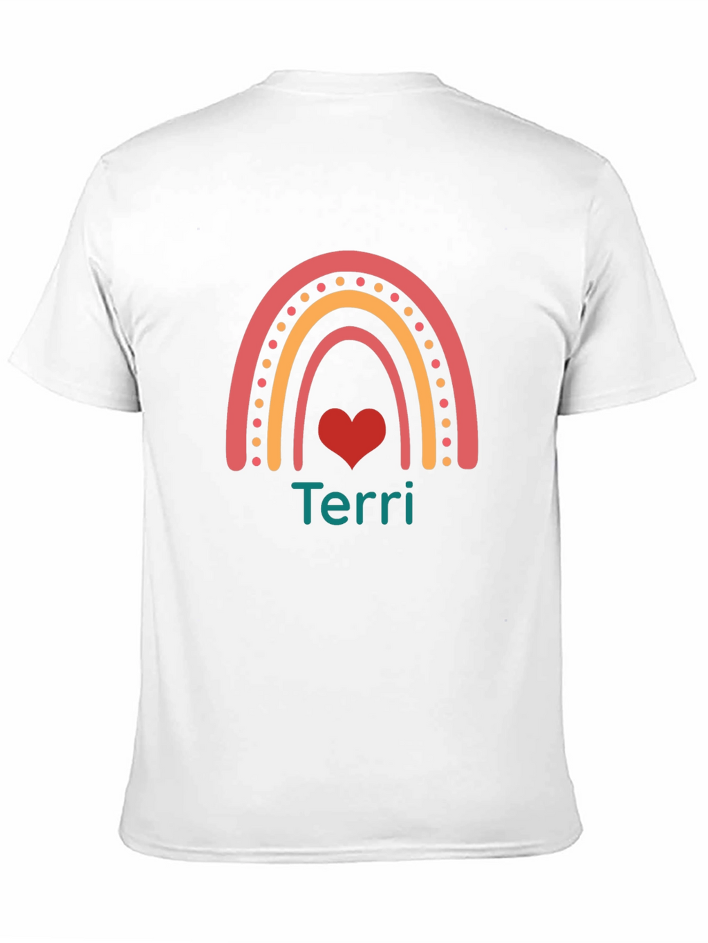 Personalized Rainbow Heart T-Shirt - Terri