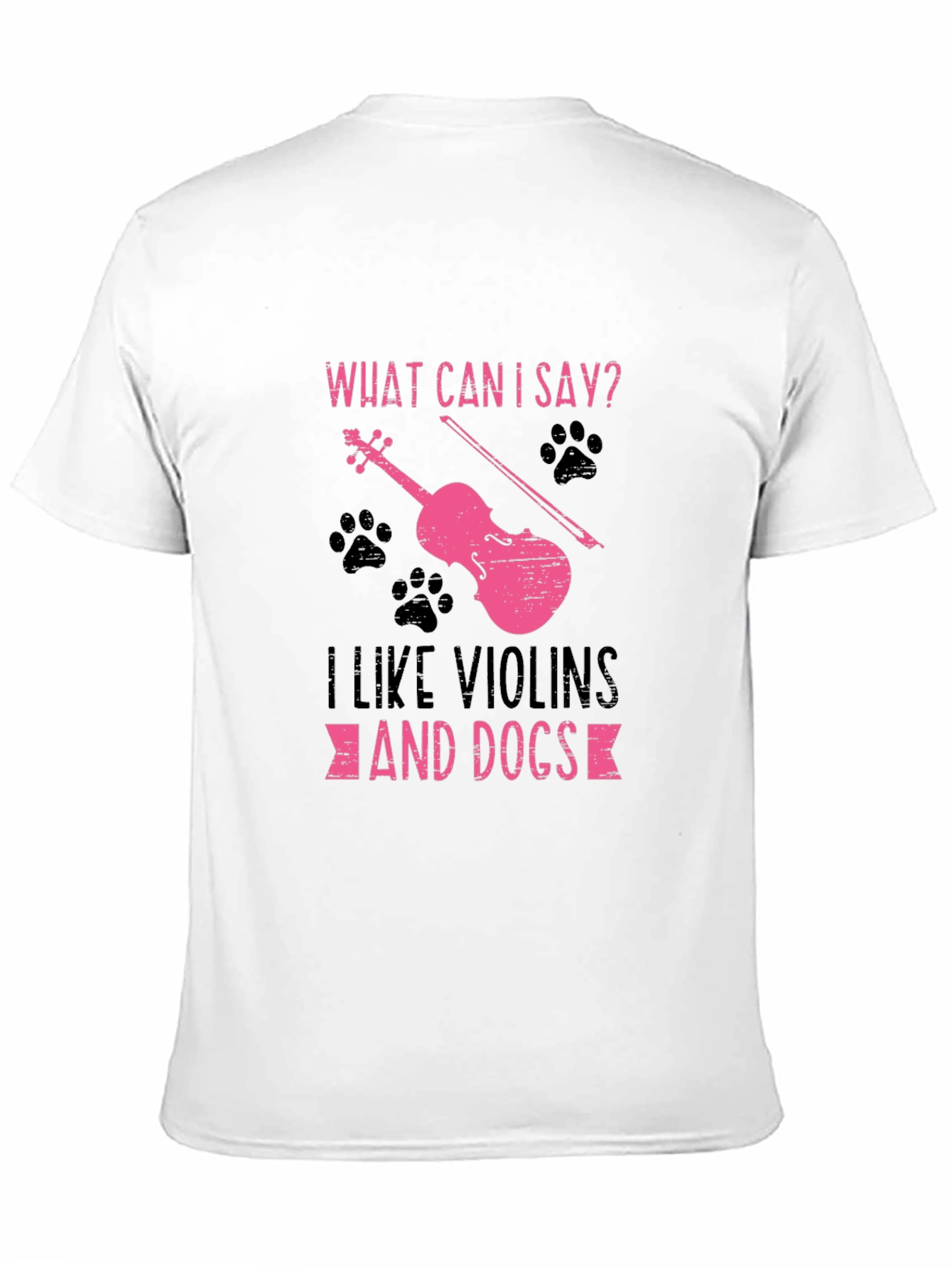 Violin and Dog Lover T-Shirt - Black