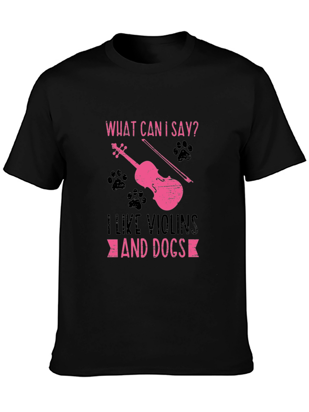 Violin and Dog Lover T-Shirt - Black