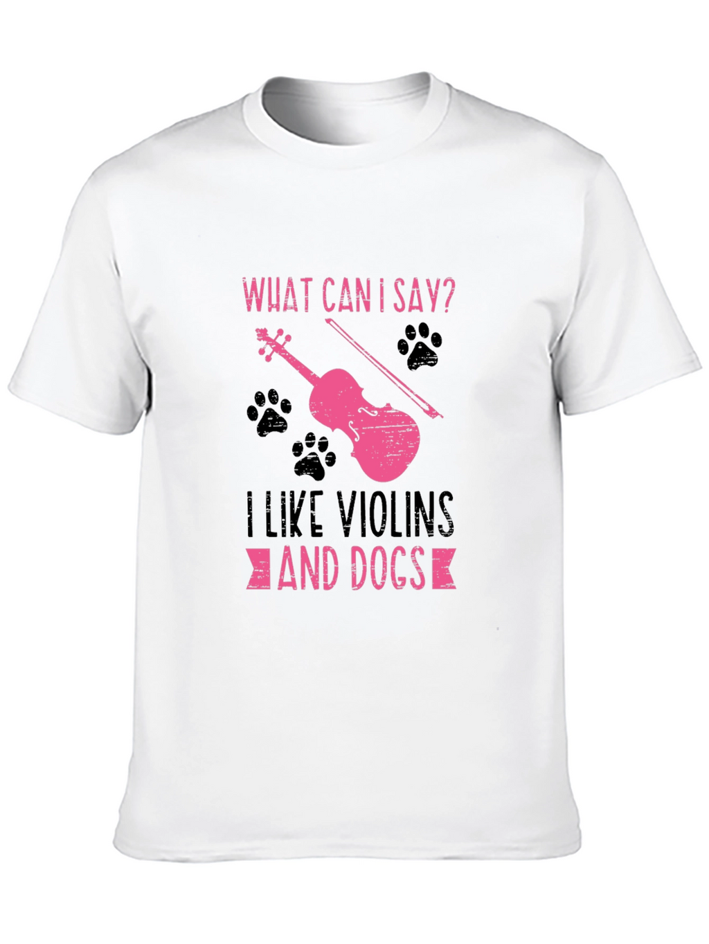 Violin and Dog Lover T-Shirt - Black