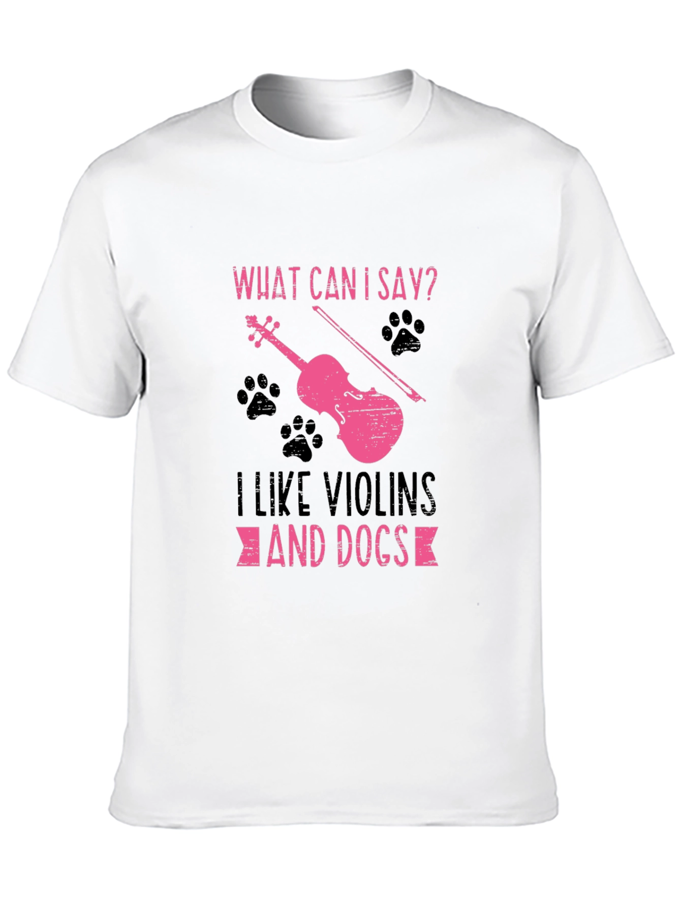 Violin and Dog Lover T-Shirt - Black