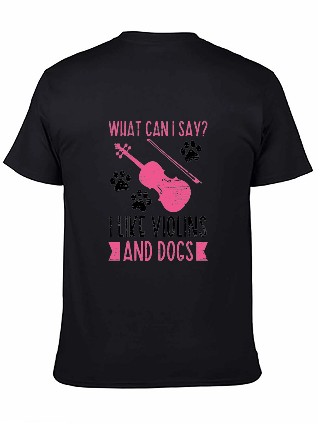 Violin and Dog Lover T-Shirt - Black