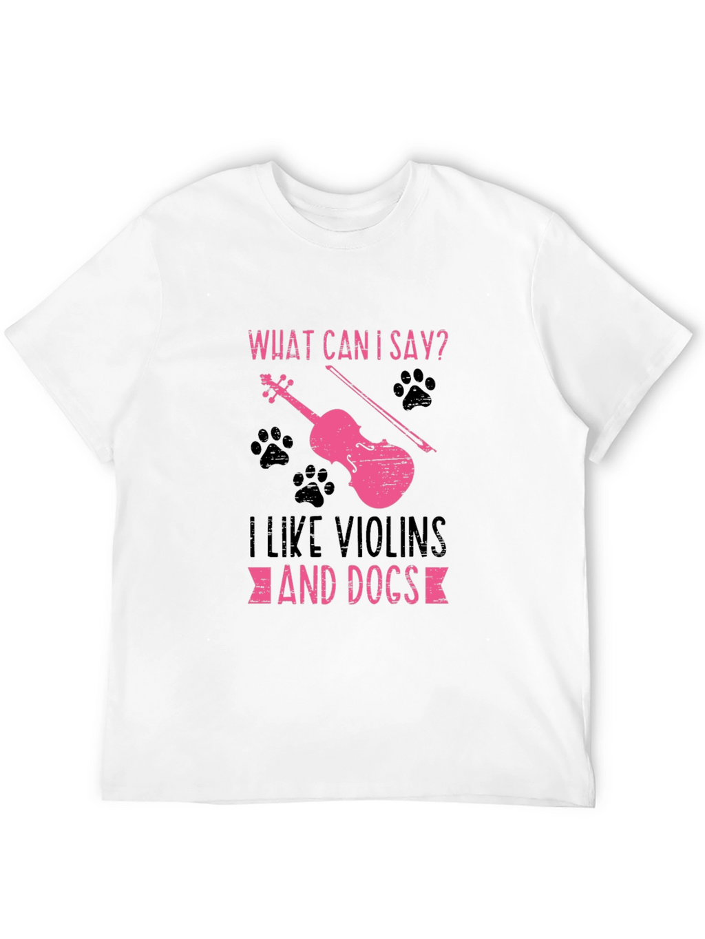 Violin and Dog Lover T-Shirt - Black