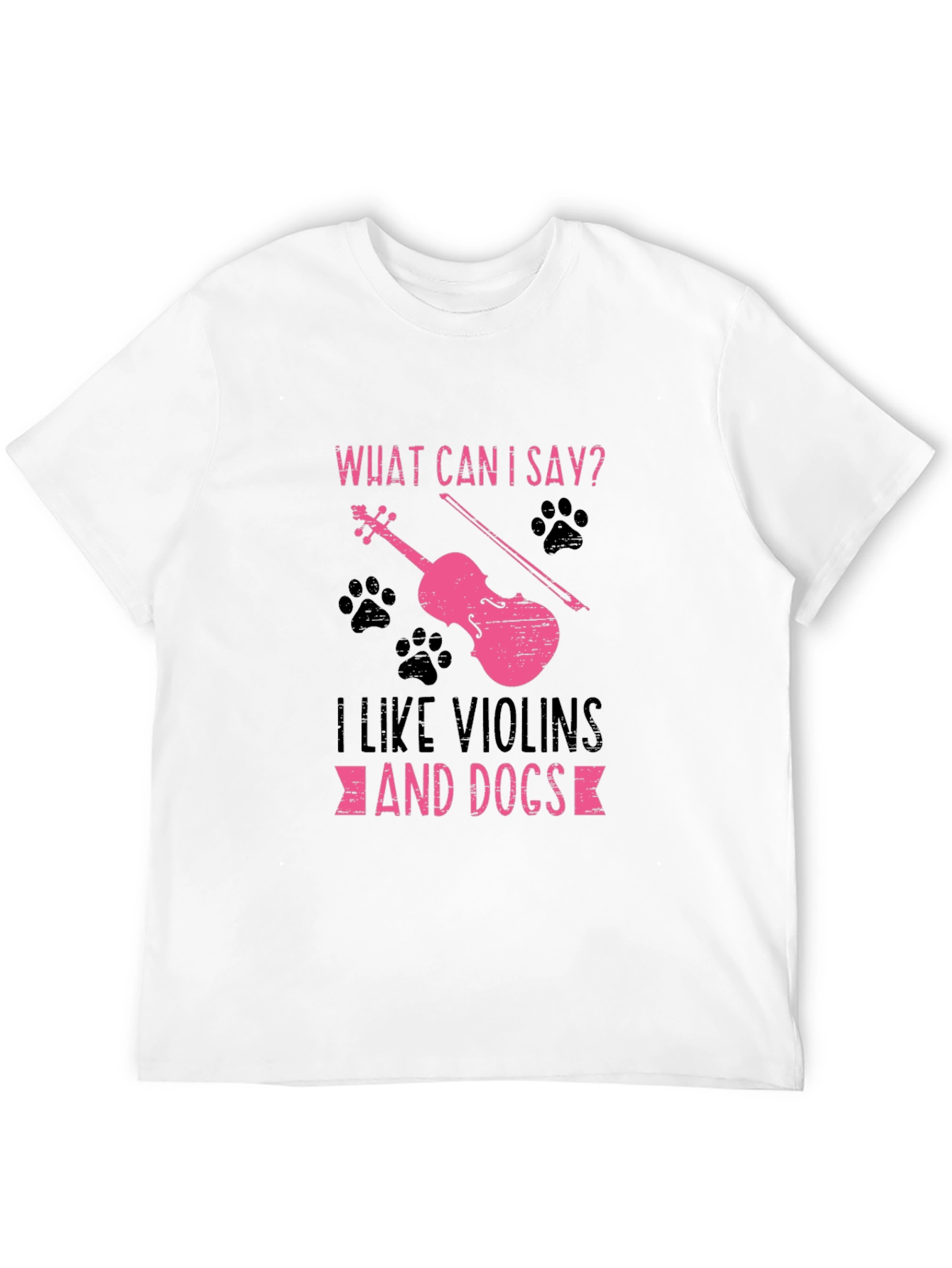 Violin and Dog Lover T-Shirt - Black