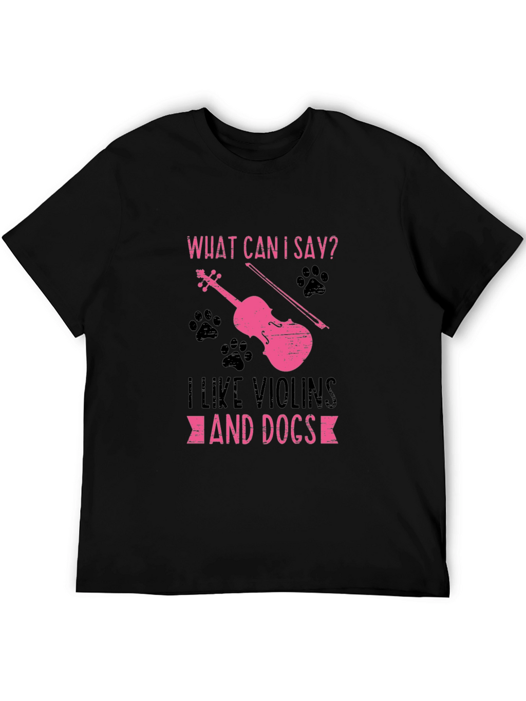 Violin and Dog Lover T-Shirt - Black