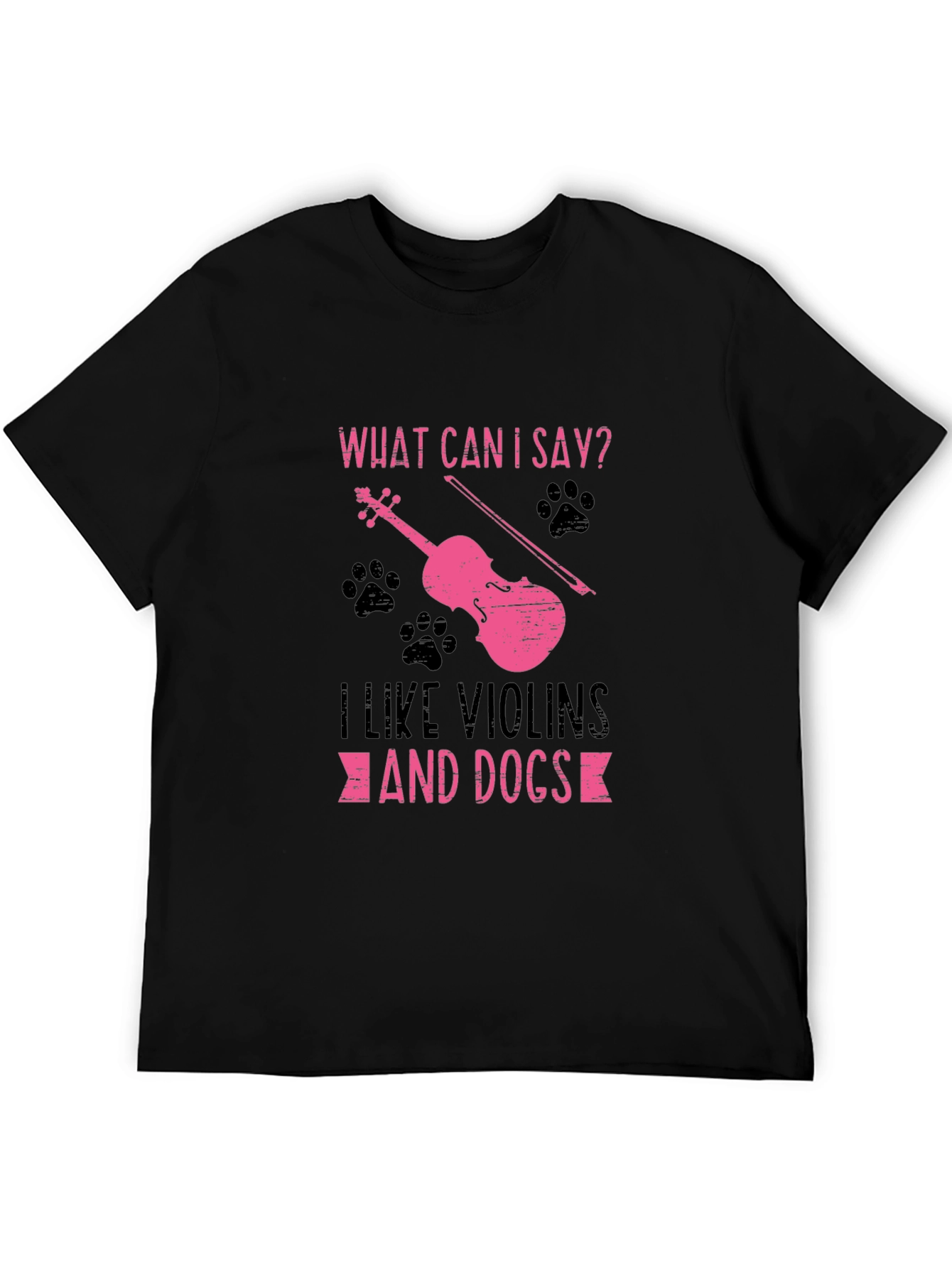 Violin and Dog Lover T-Shirt - Black