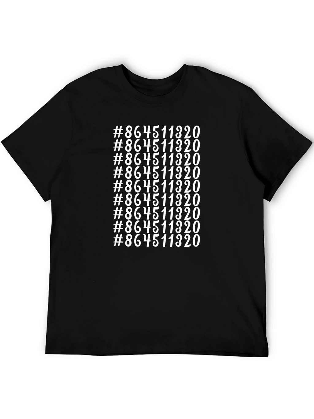 Repeated Number Graphic Tee - Black