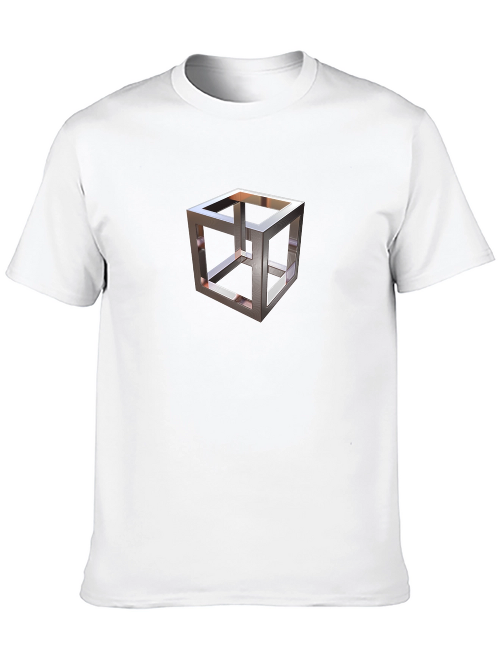 Impossible Cube Graphic Tee - Modern Optical Illusion