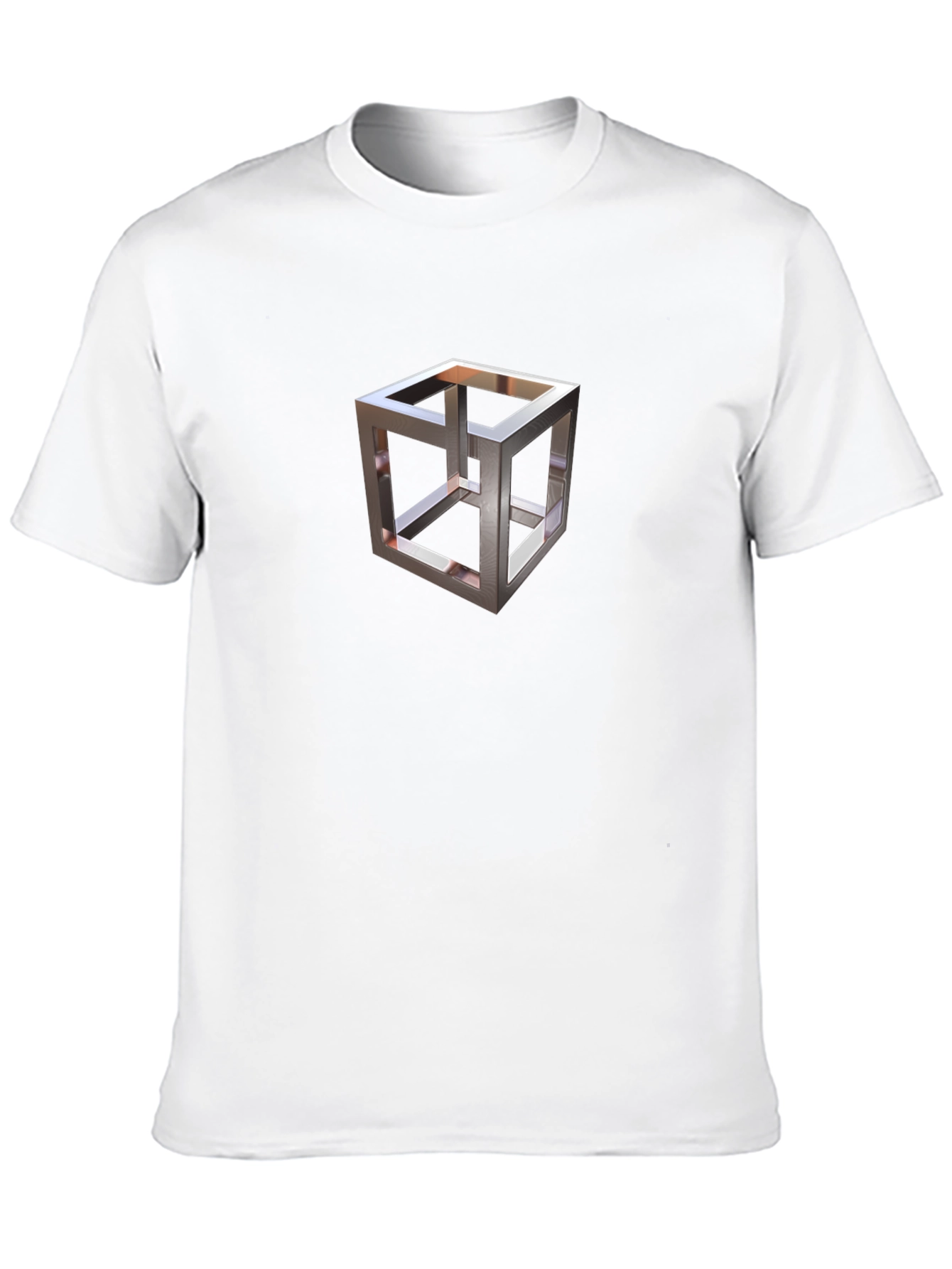 Impossible Cube Graphic Tee - Modern Optical Illusion