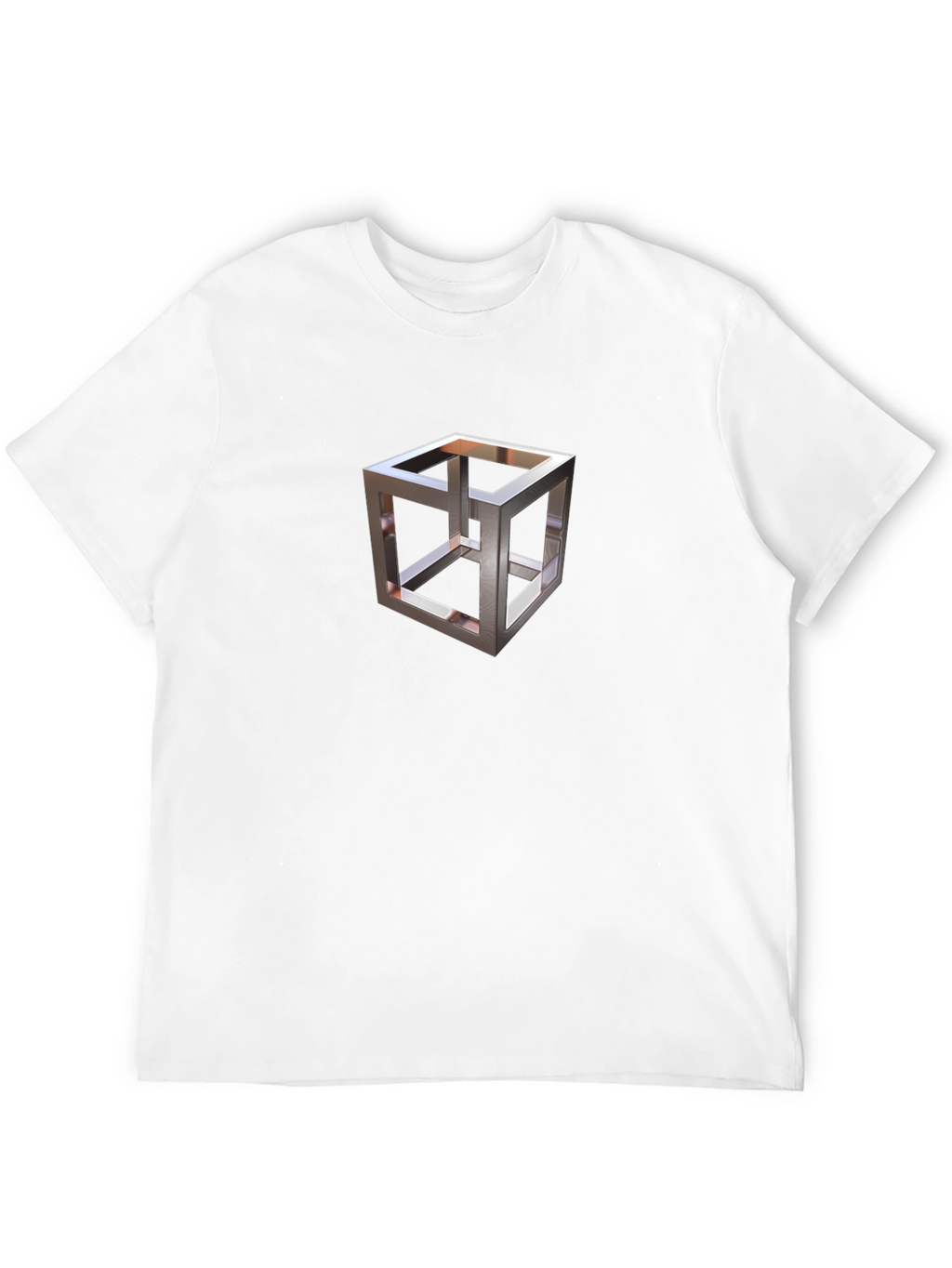 Impossible Cube Graphic Tee - Modern Optical Illusion