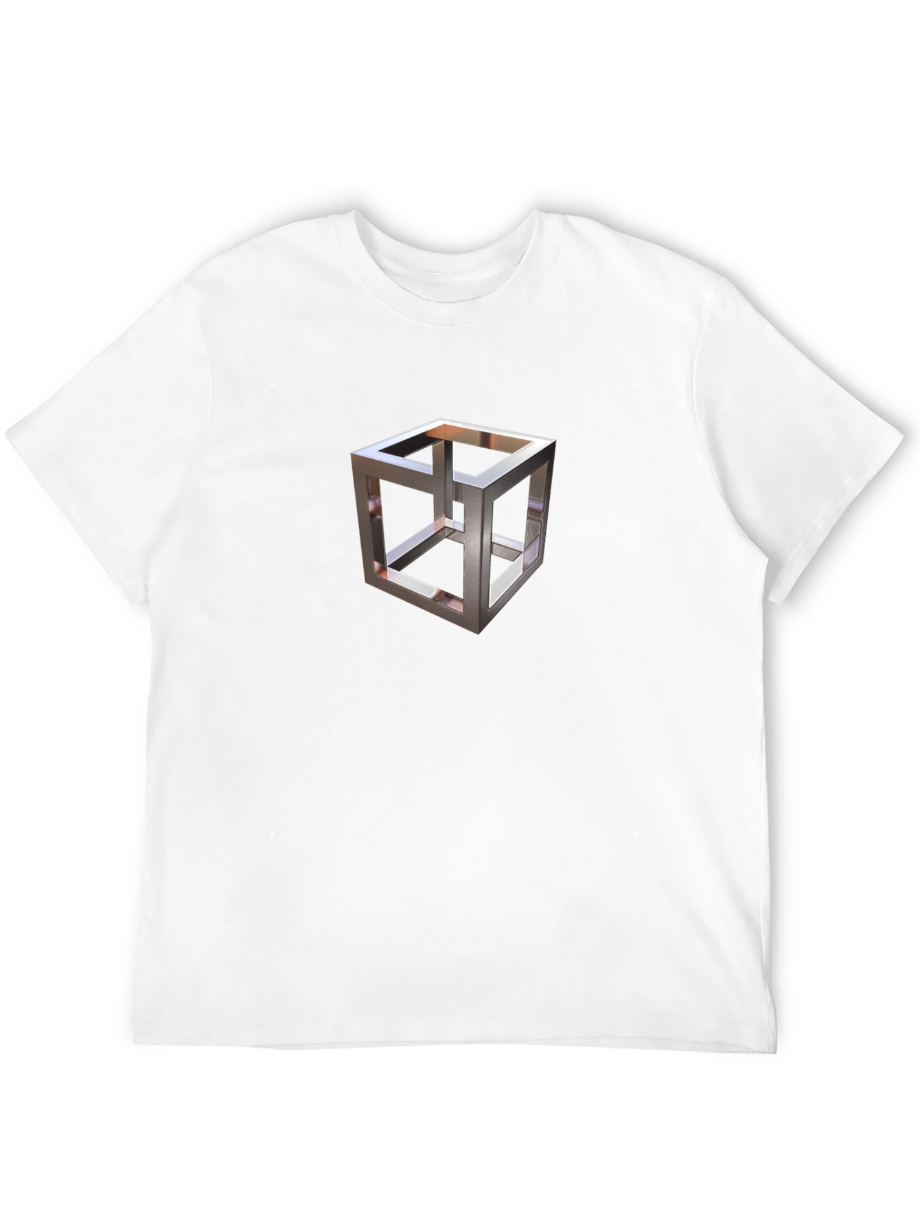Impossible Cube Graphic Tee - Modern Optical Illusion