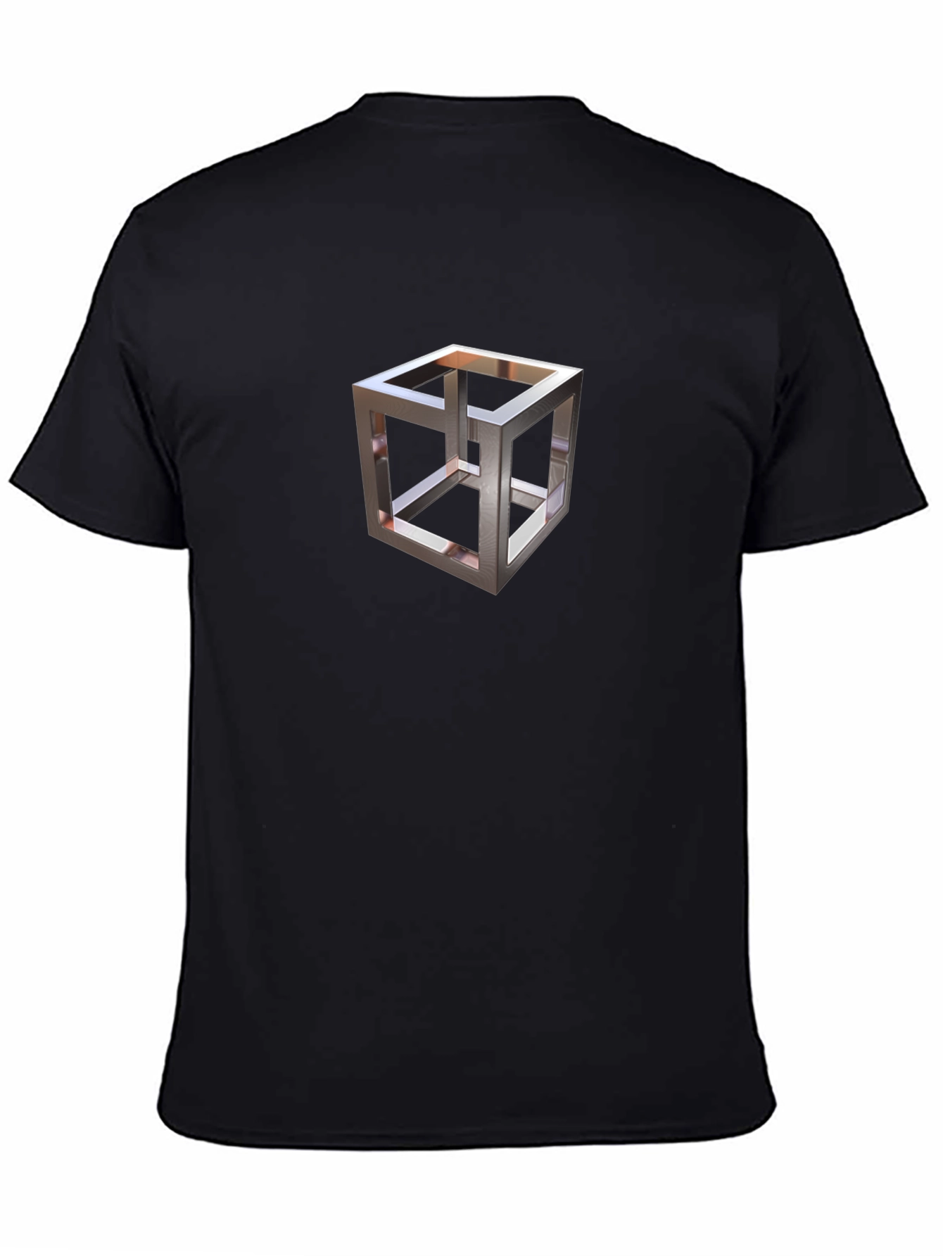 Impossible Cube Graphic Tee - Modern Optical Illusion