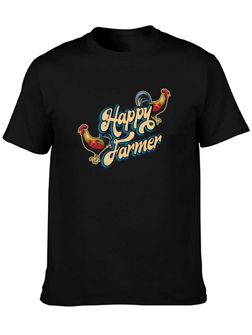 Happy Farmer Black Graphic T-Shirt