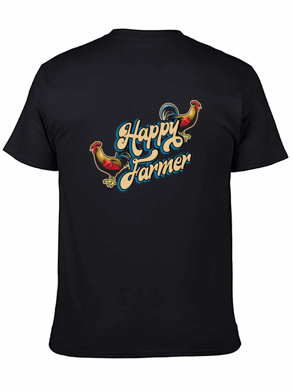 Happy Farmer Black Graphic T-Shirt