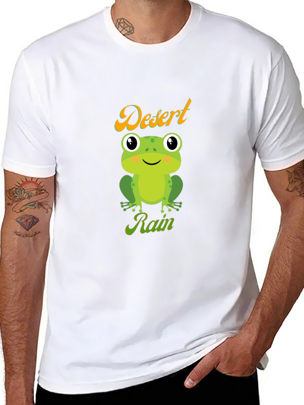 Desert Rain Frog Graphic Tee - Black Cotton T-Shirt