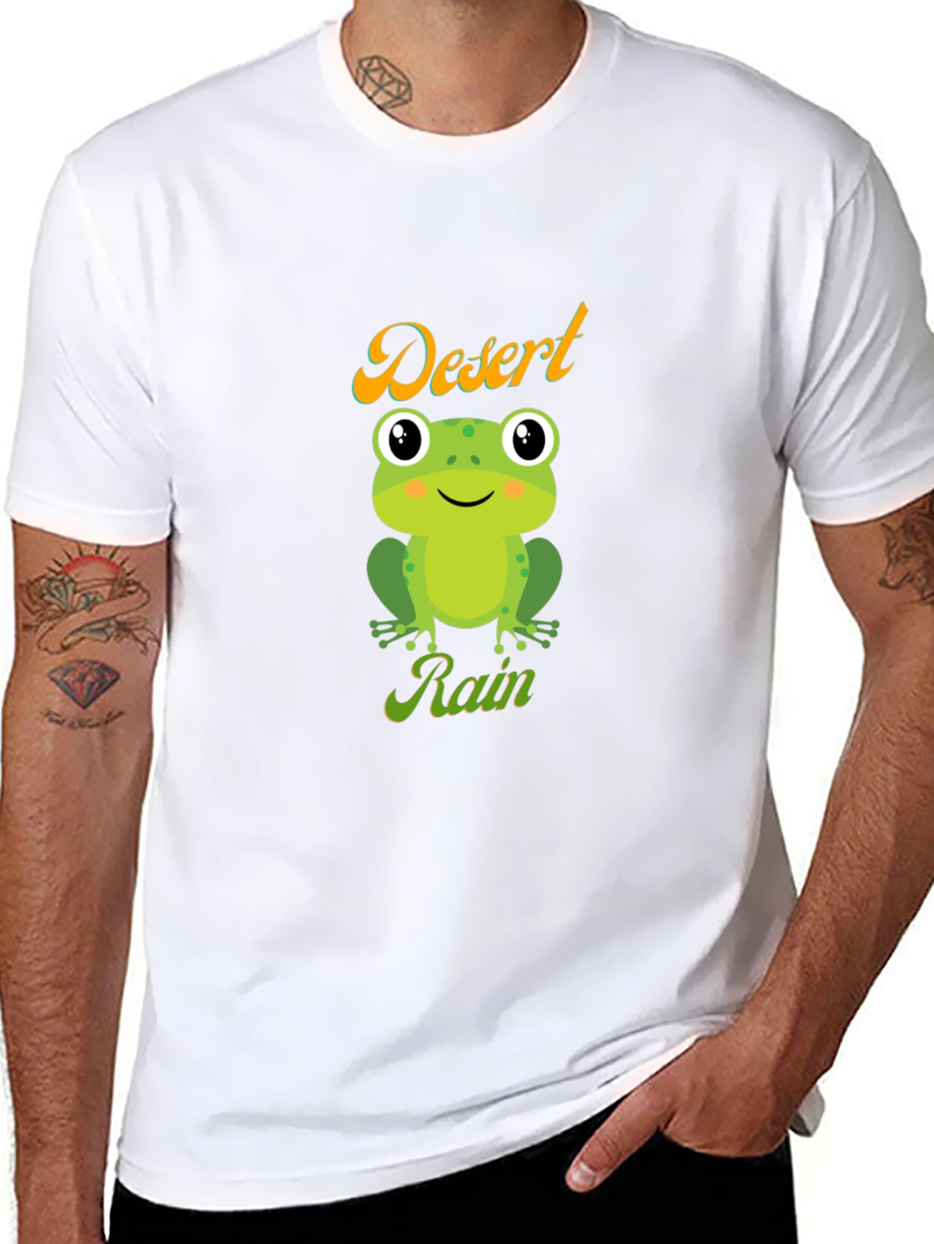 Desert Rain Frog Graphic Tee - Black Cotton T-Shirt