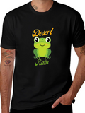 Desert Rain Frog Graphic Tee - Black Cotton T-Shirt