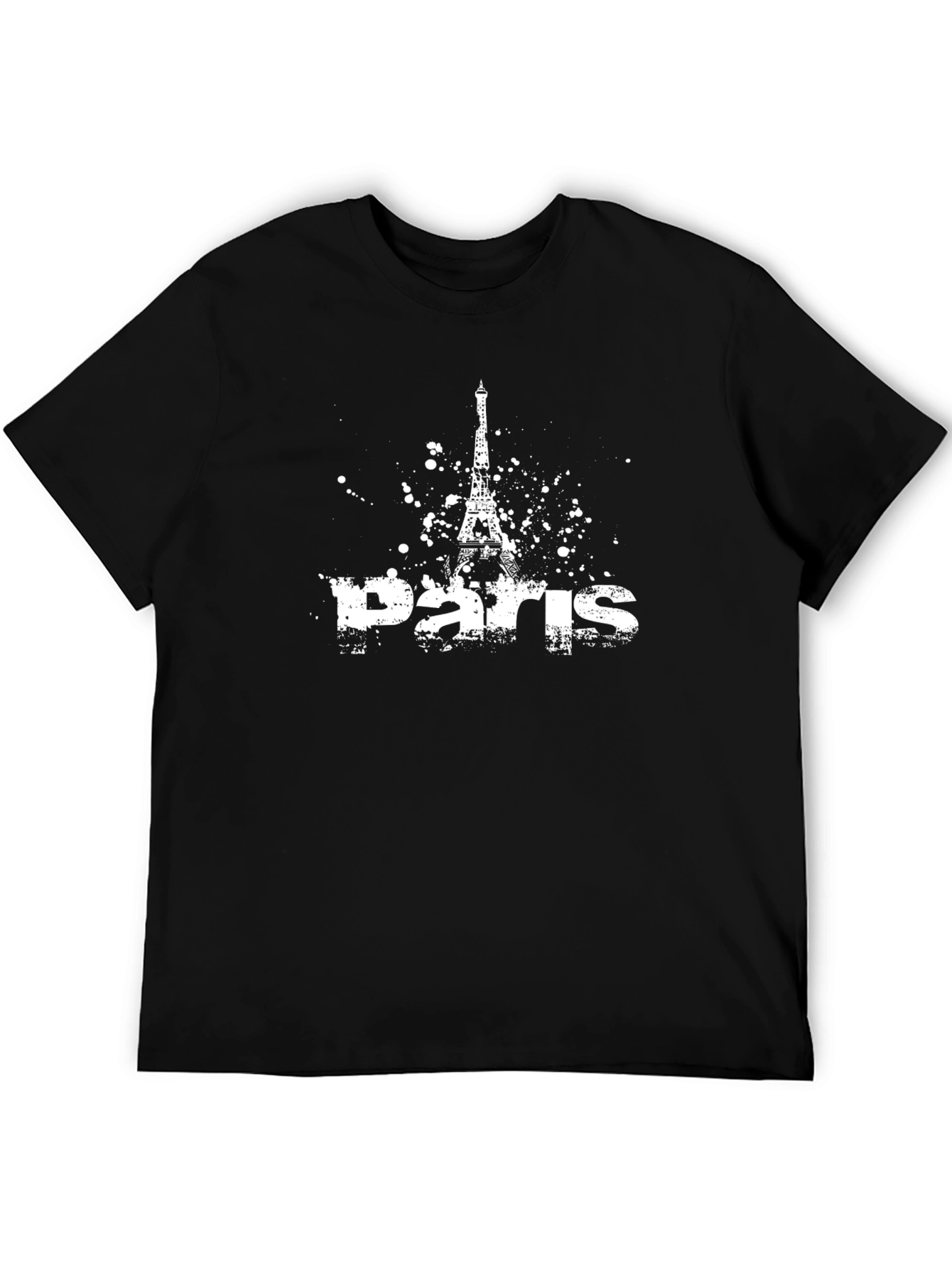 Paris Eiffel Tower Graphic T-Shirt - Black Cotton Tee