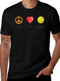 Peace Love Happy Graphic Tee - Black T-Shirt