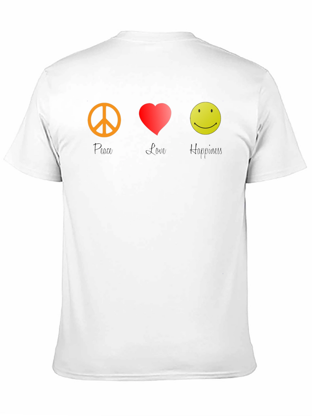 Peace Love Happy Graphic Tee - Black T-Shirt