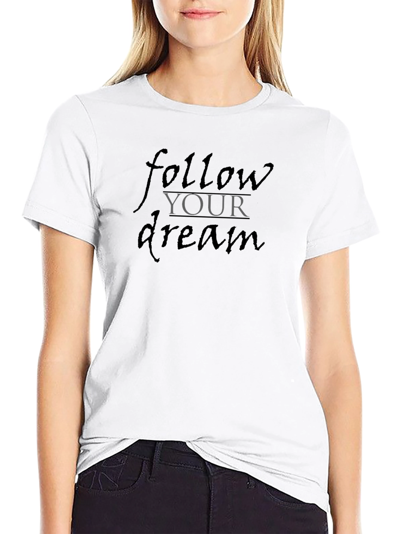 Follow Your Dream Graphic Tee - Inspirational Black T-Shirt