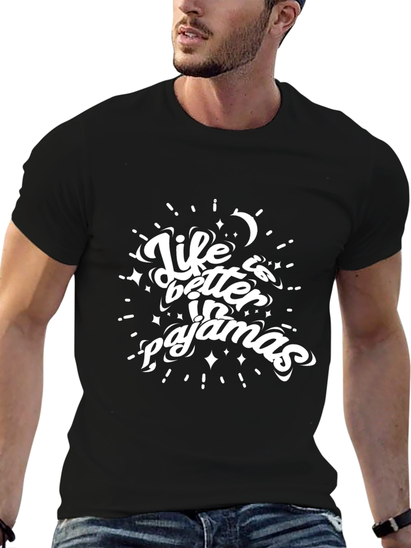 Life is Better in Pajamas Black T-Shirt