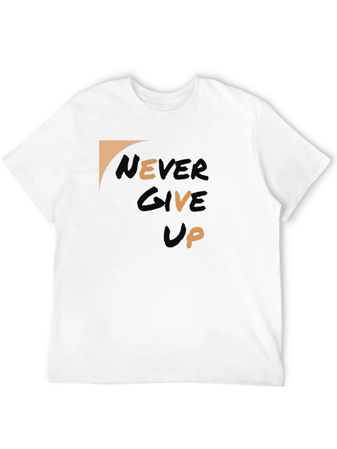 Never Give Up Black Graphic Tee