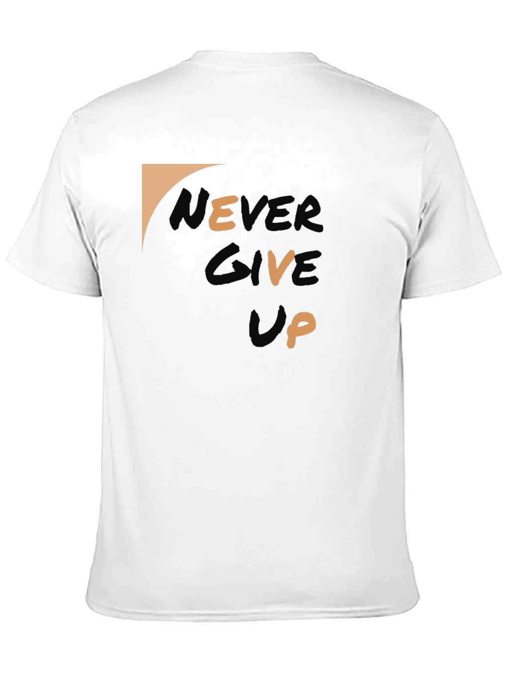 Never Give Up Black Graphic Tee