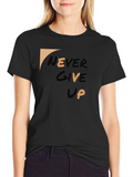 Never Give Up Black Graphic Tee