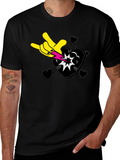 Rock On Graphic Black T-Shirt
