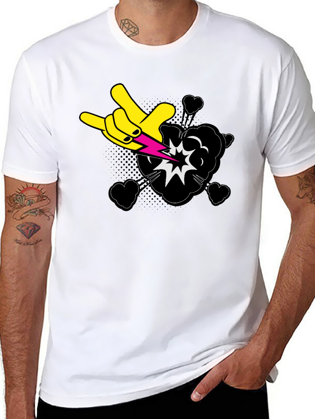 Rock On Graphic Black T-Shirt