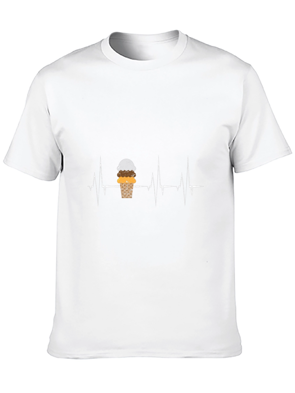 Ice Cream Heartbeat Graphic Tee - Black
