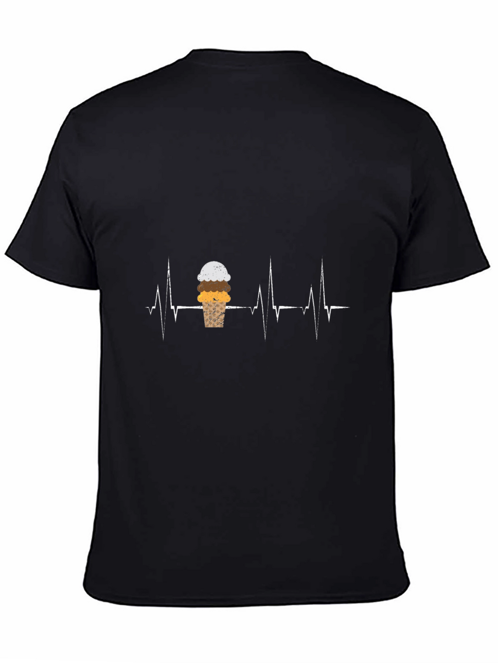 Ice Cream Heartbeat Graphic Tee - Black