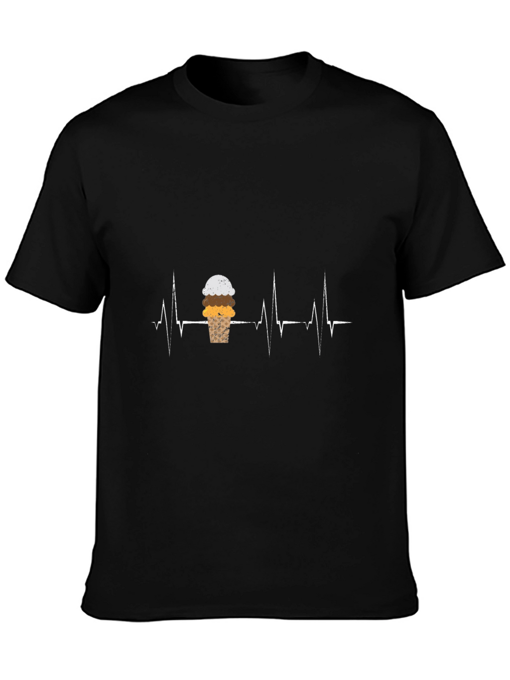 Ice Cream Heartbeat Graphic Tee - Black