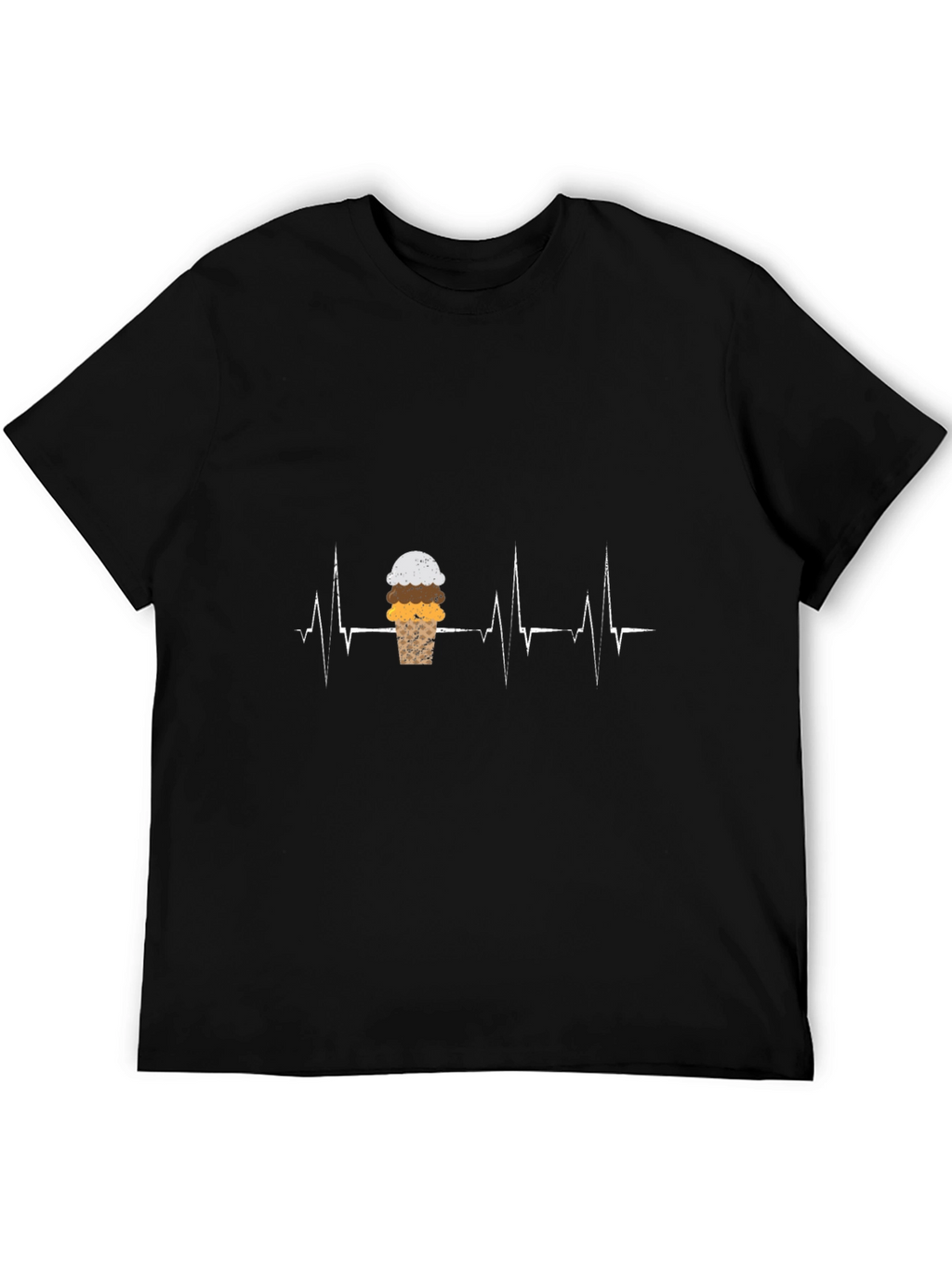 Ice Cream Heartbeat Graphic Tee - Black