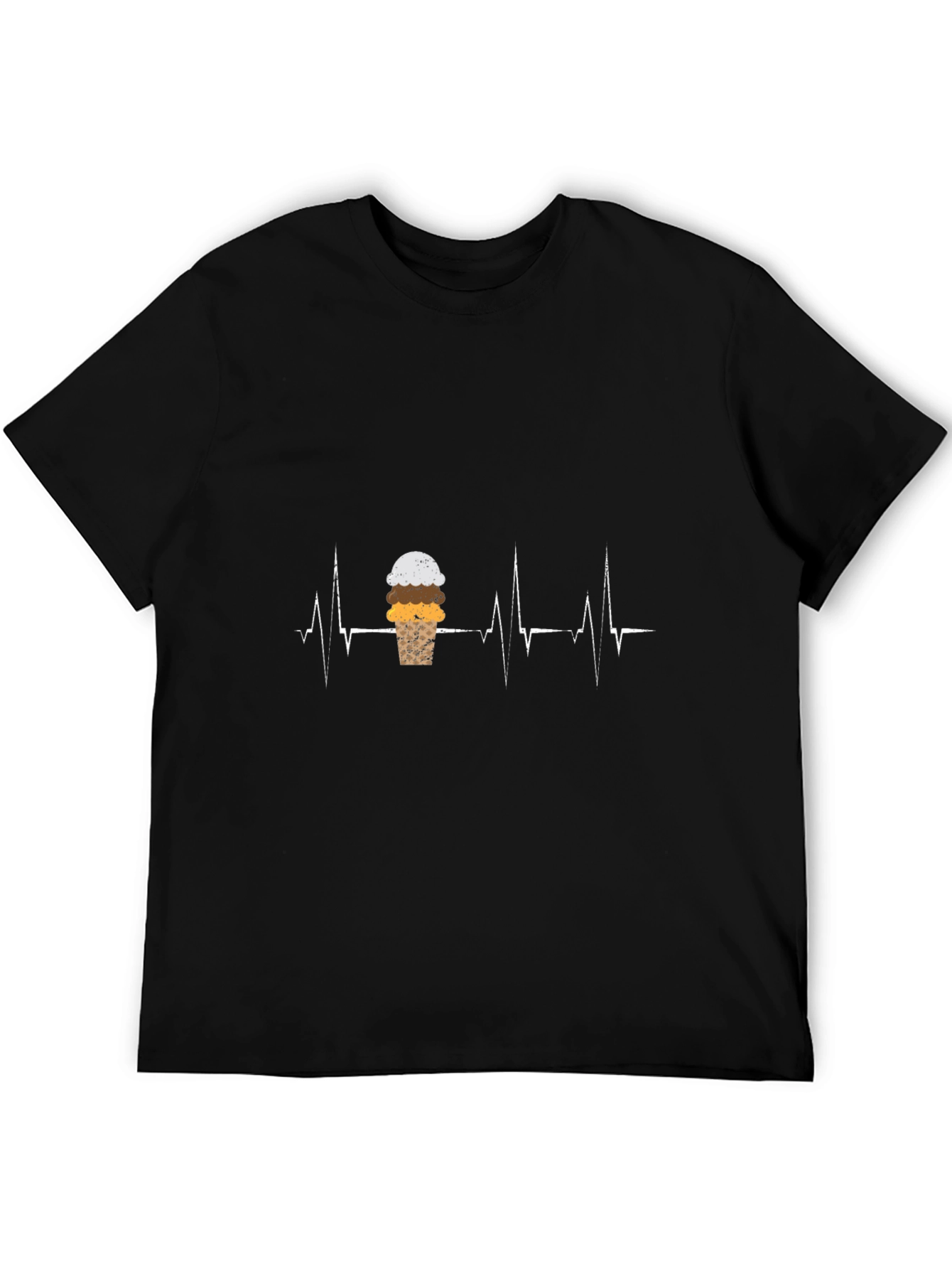 Ice Cream Heartbeat Graphic Tee - Black