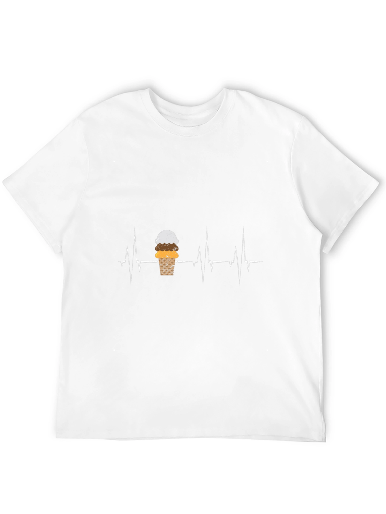 Ice Cream Heartbeat Graphic Tee - Black