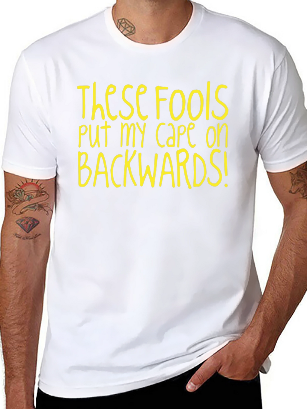 Funny Backwards Cape T-Shirt