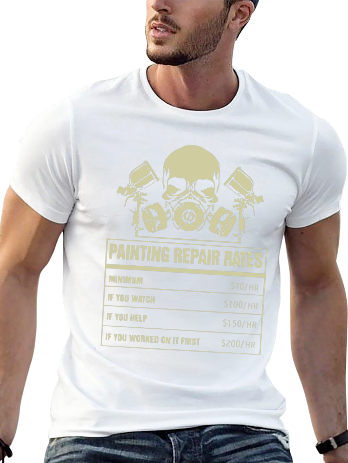 Funny Painter T-Shirt: Repair Rates Graphic Tee